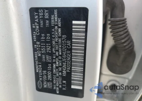 2017 Genesis G80 Base from USA, damaged, VIN KMHGN4JE6HU201578